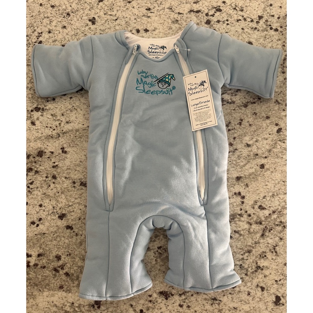 Baby Merlin's Magic Sleepsuit Light Blue Large 3-6 Months 18-21 lbs